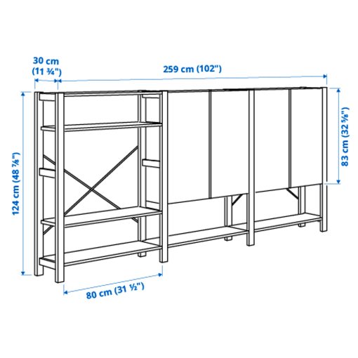 IVAR, 3 sections/shelves/cabinet, 992.483.80
