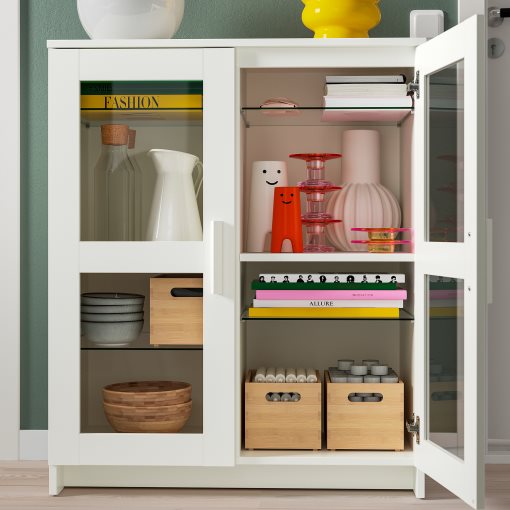 BRIMNES, TV storage combination/glass doors, 992.782.25