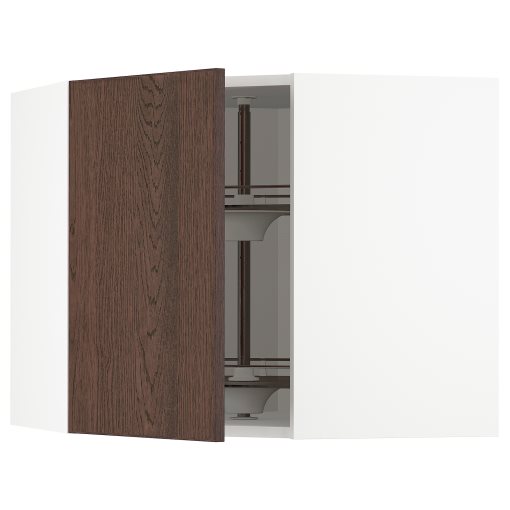 METOD, corner wall cabinet with carousel, 68x60 cm, 994.045.25