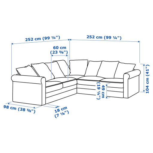 GRÖNLID, corner sofa, 4-seat, 994.087.31