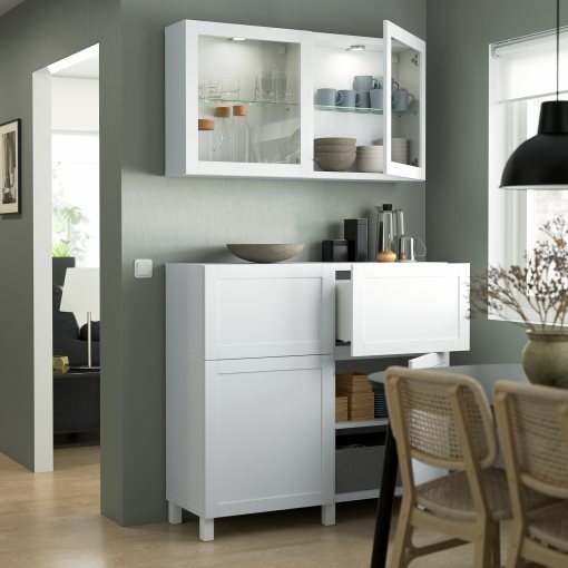 BESTÅ, storage combination with doors/drawers soft closing, 120x42x213 cm, 994.124.98