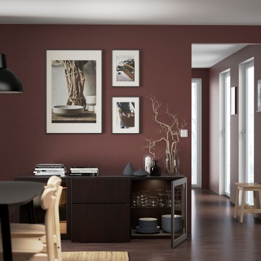 BESTÅ, σύνθεση αποθήκευσης με συρτάρια ανοίγματος με πίεση, 180x42x65 cm, 994.126.48