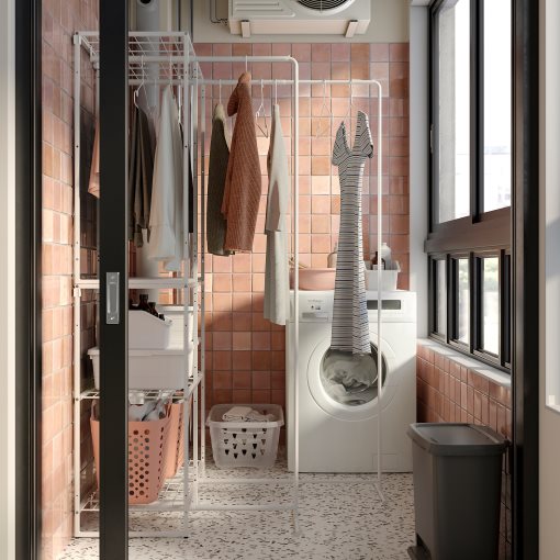 JOSTEIN, ραφιέρα με ράγα στεγνώματος/εσωτερικού/εξωτερικού χώρου/σύρμα, 82x53/117x180 cm, 994.372.67