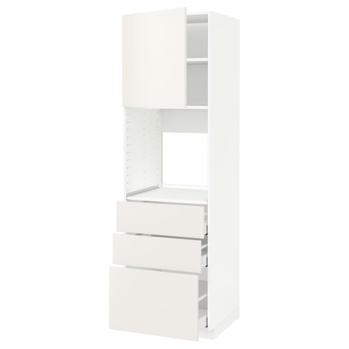 METOD, high cabinet for oven with door/3 drawers, 60x60x200 cm, 994.616.53