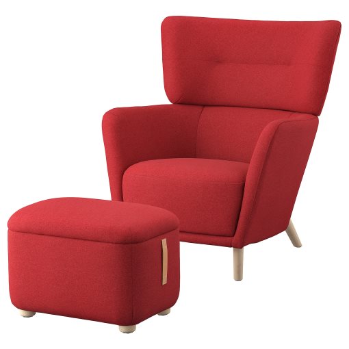 OSKARSHAMN, wing chair with footstool, 994.853.38