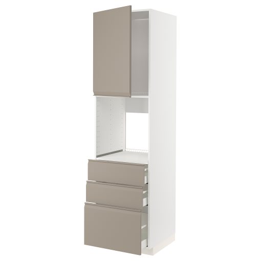 METOD, high cabinet for oven with door/3 drawers, 60x60x220 cm, 994.926.21