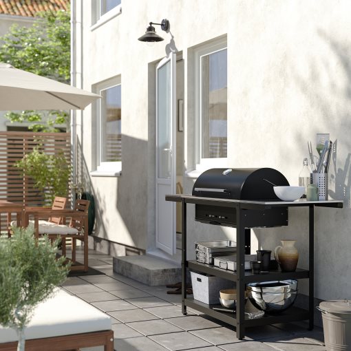 GRILLSKÄR, ψησταριά κάρβουνου με 2 βοηθητικά τραπέζια/εξωτερικού χώρου, 99/123/147x61 cm, 994.952.24