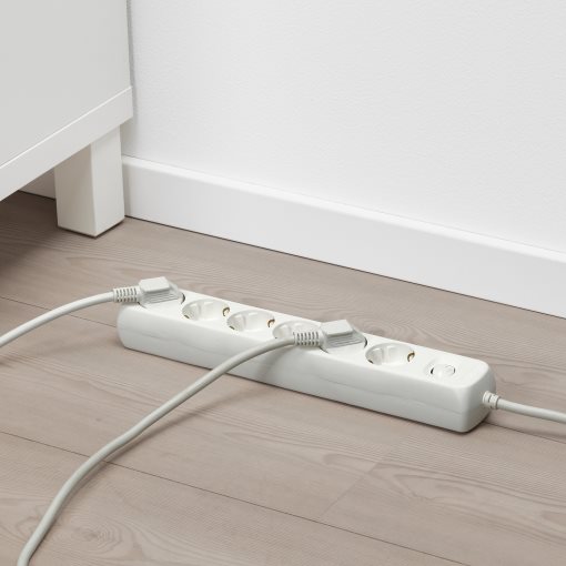 KOPPLA, 6-way socket with switch, 2 pack, 004.120.15