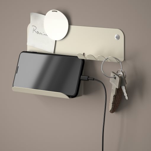 HAVREKROSS, wall organiser with hooks, 23x13 cm, 005.694.12