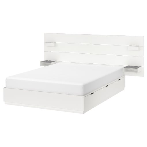 NORDLI, bed with storage and headboard, 140x200 cm, 092.414.20