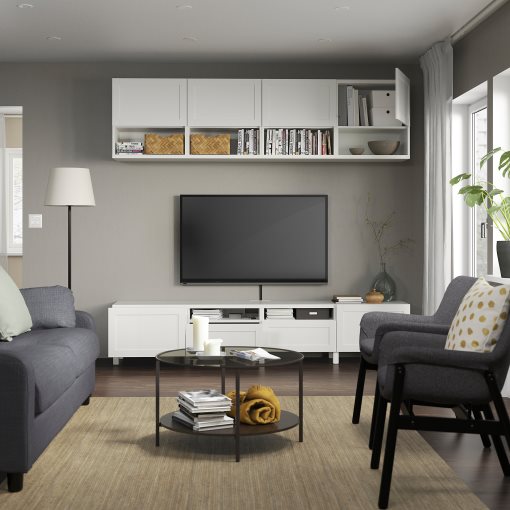 BESTÅ, TV storage combination/doors/drawers soft closing, 240x42x230 cm, 094.119.69