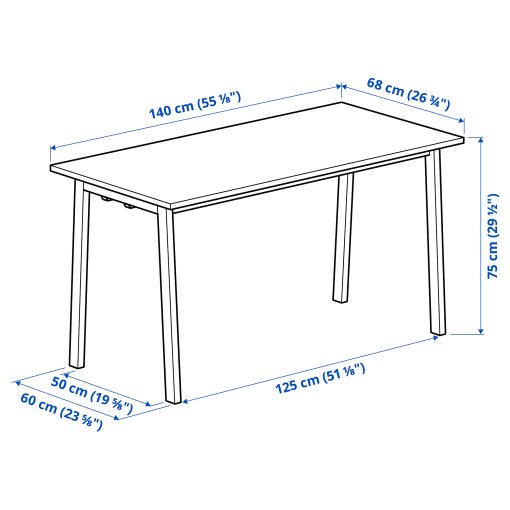 MITTZON, conference table, 140x68x75 cm, 095.329.85