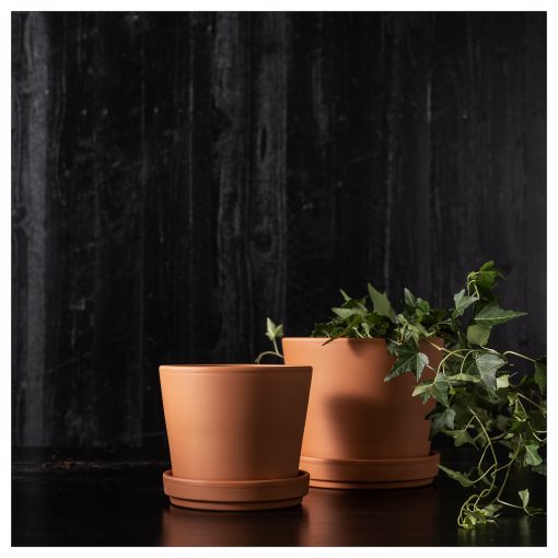 BRUNBÄR, plant pot with saucer/outdoor, 12 cm, 105.108.26