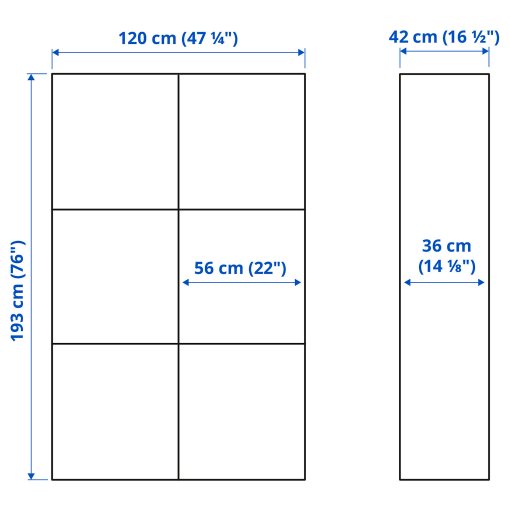 BESTÅ, storage combination w glass doors,, 120x42x193 cm, 190.594.39
