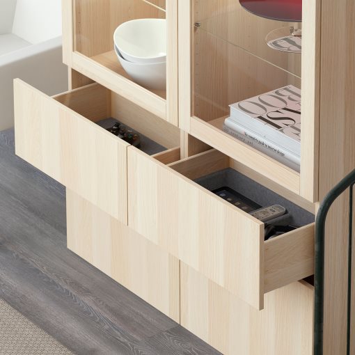 BESTÅ, σύνθεση αποθήκευσης με γυάλινες πόρτες, 120x40x192 cm, 191.960.16