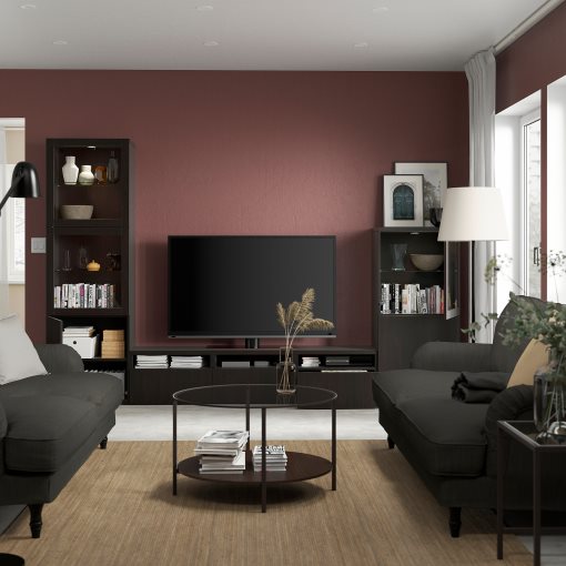 BESTÅ, TV storage combination/glass doors/drawers soft closing, 300x42x193 cm, 193.307.84
