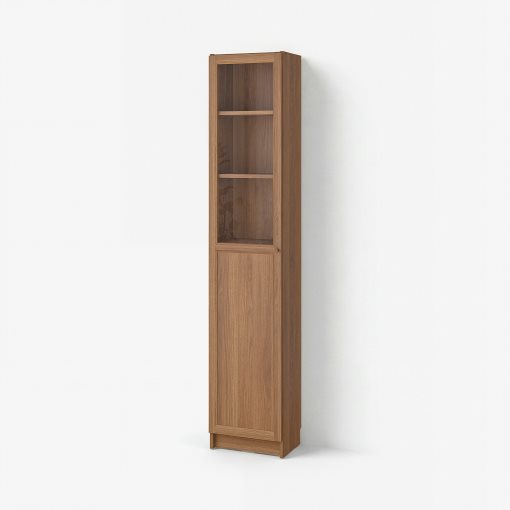 BILLY/OXBERG, bookcase with panel/glass door, 40x30x202 cm, 194.833.38