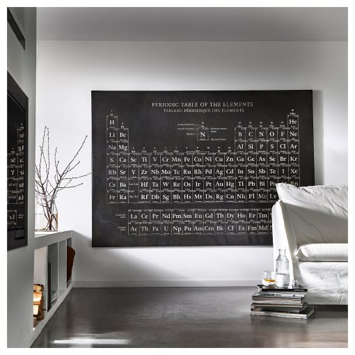 BJÖRKSTA, picture with frame/periodic table, 200x140 cm, 195.089.42