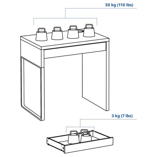 MICKE, γραφείο, 73x50 cm, 202.447.47