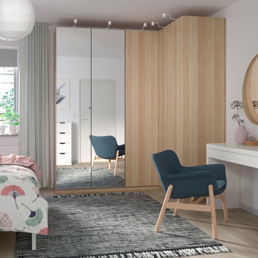 PAX, add-on corner unit with 4 shelves, 53x58x201 cm, 203.469.58