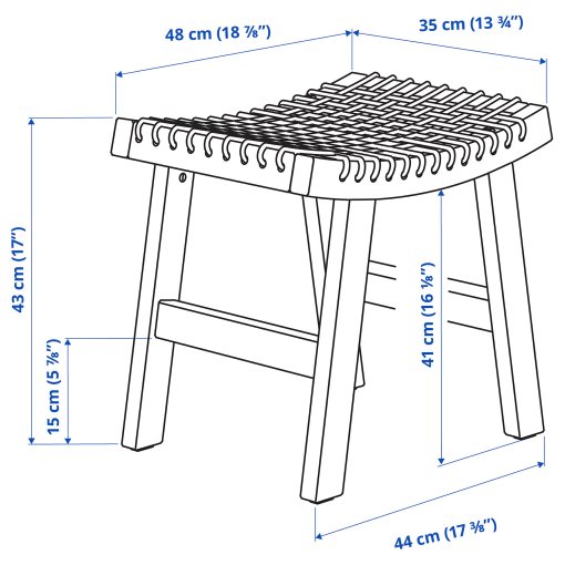 STACKHOLMEN, stool/outdoor, 48x35x43 cm, 204.114.25