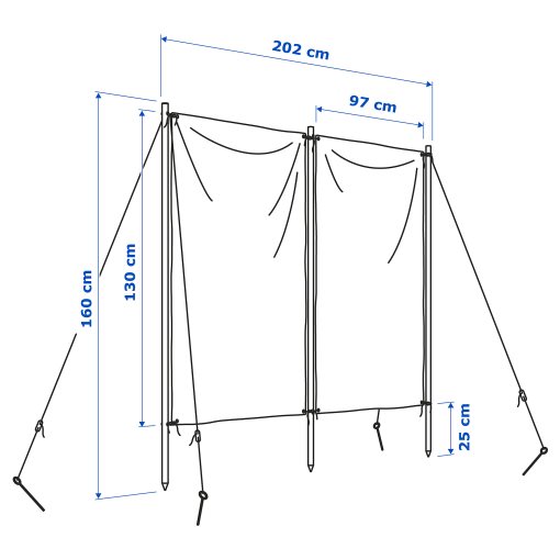 SOLBLEKT, wind-/sunshield, 194 cm, 204.605.62