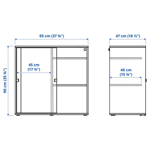 VIHALS, cabinet with sliding doors, 95x47x90 cm, 204.832.62