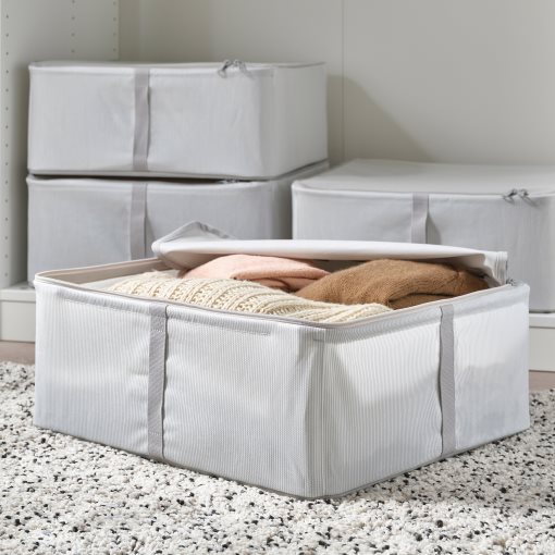 HEMMAFIXARE, storage case/fabric striped, 44x51x19 cm, 205.039.10