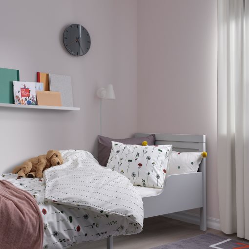 NATTSLÄNDA, duvet cover and pillowcase/floral pattern, 150x200/50x60 cm, 205.080.12