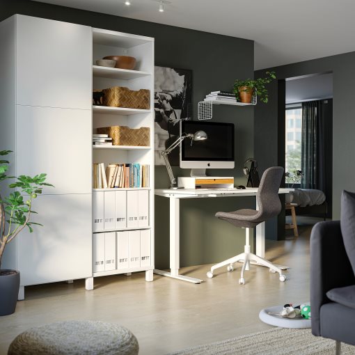 BESTÅ, storage combination with doors, 120x42x202 cm, 293.017.62