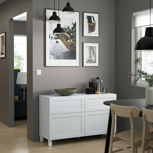 BESTÅ, storage combination with doors/drawers push-open, 120x42x74 cm, 294.126.04