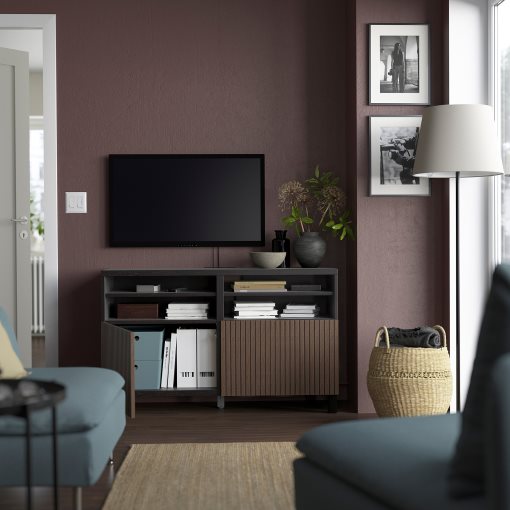 BESTÅ, TV bench with doors, 120x42x74 cm, 294.204.92