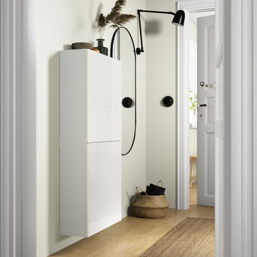 BESTÅ, wall cabinet with 2 doors, 60x22x128 cm, 294.219.53