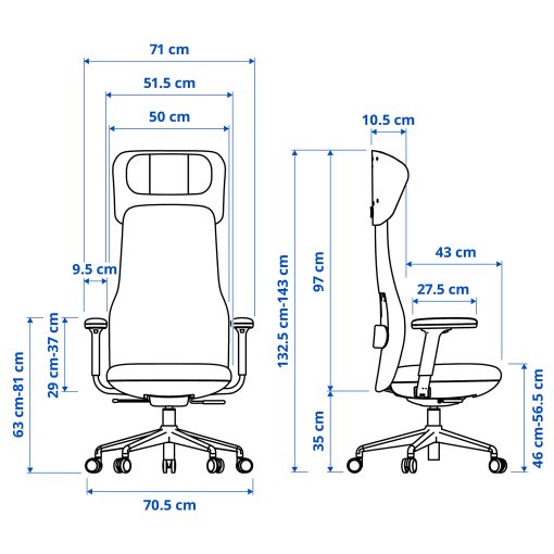 GRONFJALL, καρέκλα γραφείου με προσκέφαλο/μπράτσα, 295.139.19