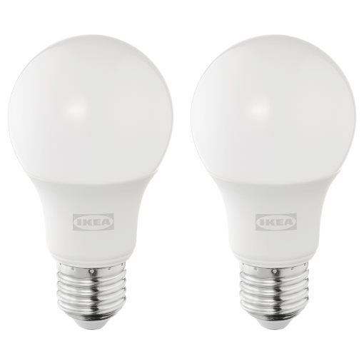 SOLHETTA, LED bulb E27 470 lumen/globe, 2 pack, 304.985.69