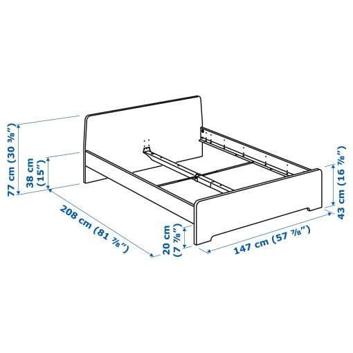 ASKVOLL, bed frame, 140X200 cm, 390.197.01