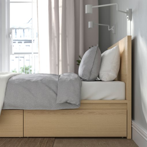 MALM, bed frame/high with 2 storage boxes, 160X200 cm, 391.766.11