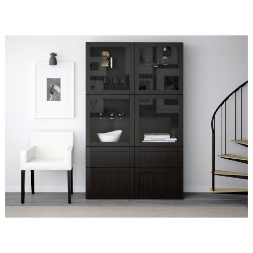 BESTÅ, storage combination with glass doors, 120x40x192 cm, 391.959.97