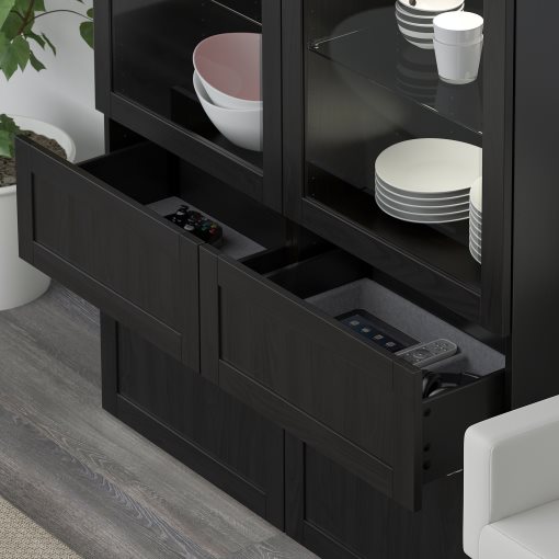 BESTÅ, storage combination with glass doors, 120x40x192 cm, 391.959.97