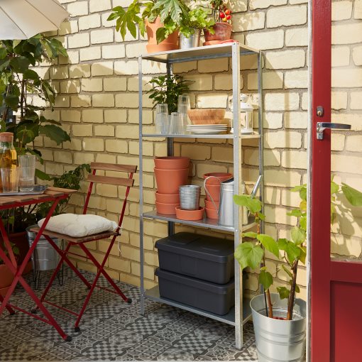 HYLLIS, shelving unit in/outdoor, 180x27x74-140 cm, 393.180.31