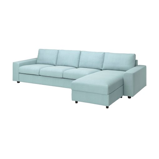 VIMLE, 4-seat sofa with chaise longue with wide armrests, 394.017.80
