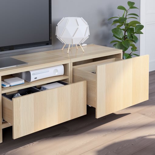 BESTÅ, TV storage combination/doors/drawers push open, 240x42x230 cm, 394.119.58