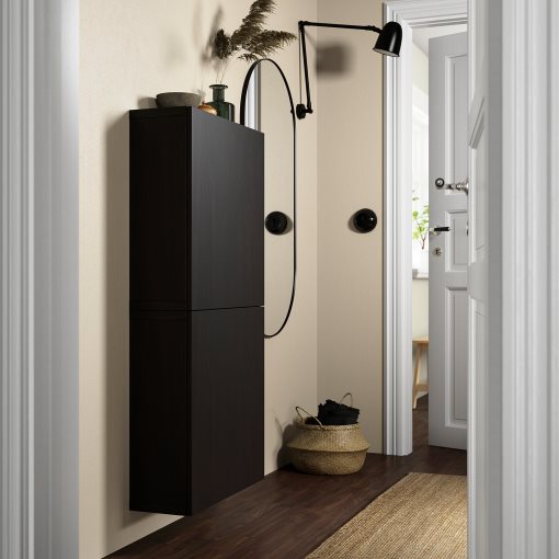 BESTÅ, wall cabinet with 2 doors, 60x22x128 cm, 394.219.62