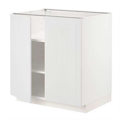METOD, ντουλάπι βάσης με ράφια/2 πόρτες, 80x60 cm, 394.545.99