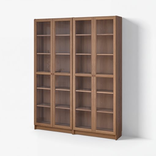 BILLY/OXBERG, bookcase combination with glass doors, 160x202 cm, 394.835.30