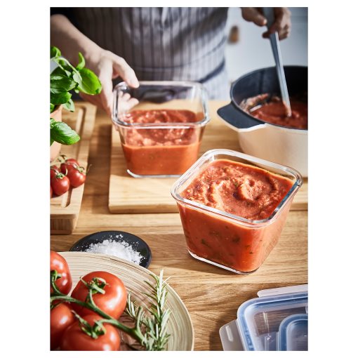 IKEA 365+, food container square/glass, 1.2 l, 403.592.09