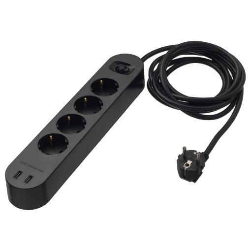 KOPPLA, πολύπριζο 4 εξόδων με 2 θύρες USB, 404.095.77