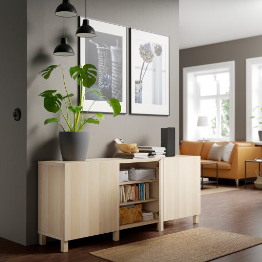 BESTÅ, storage combination with doors, 180x42x74 cm, 491.397.22