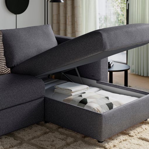 VIMLE, corner sofa, 5-seat with chaise longue with wide armrests, 494.018.31