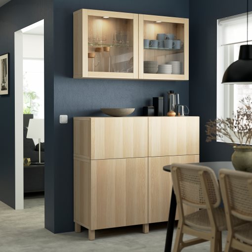 BESTÅ, storage combination with doors/drawers soft closing, 120x42x213 cm, 494.125.04